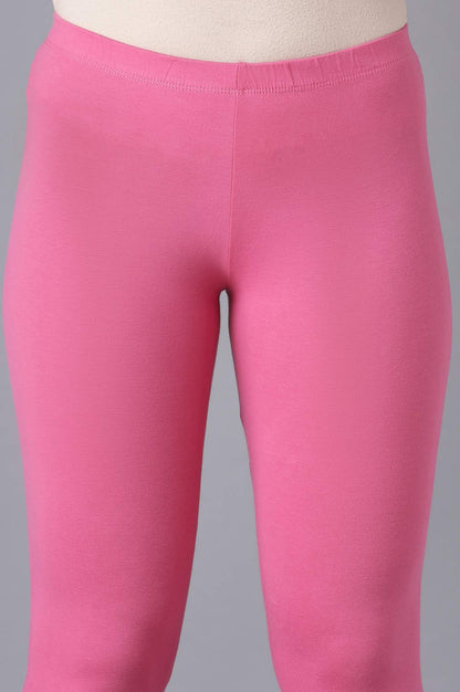 Magenta Pink Cotton Lycra Tights