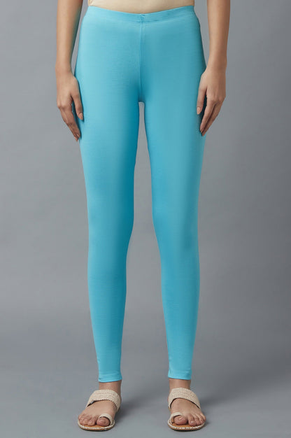 Blue Cotton Lycra Tights