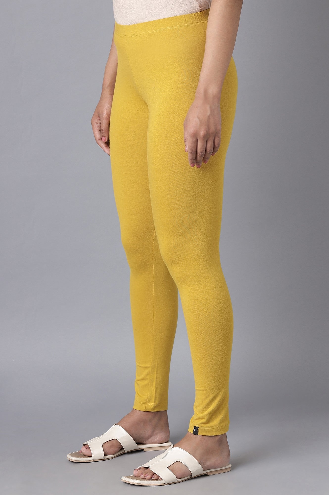 Yellow Cotton Lycra Tights