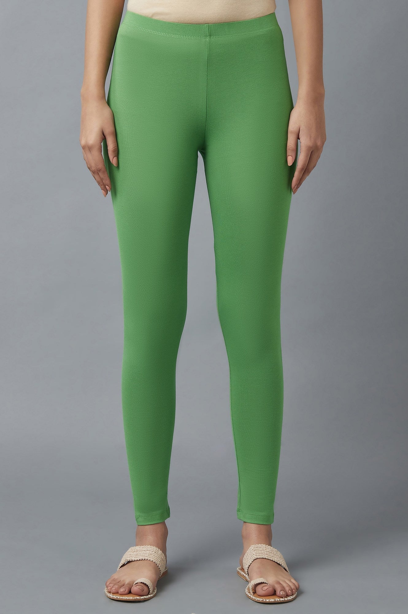 Green Cotton Lycra Tights