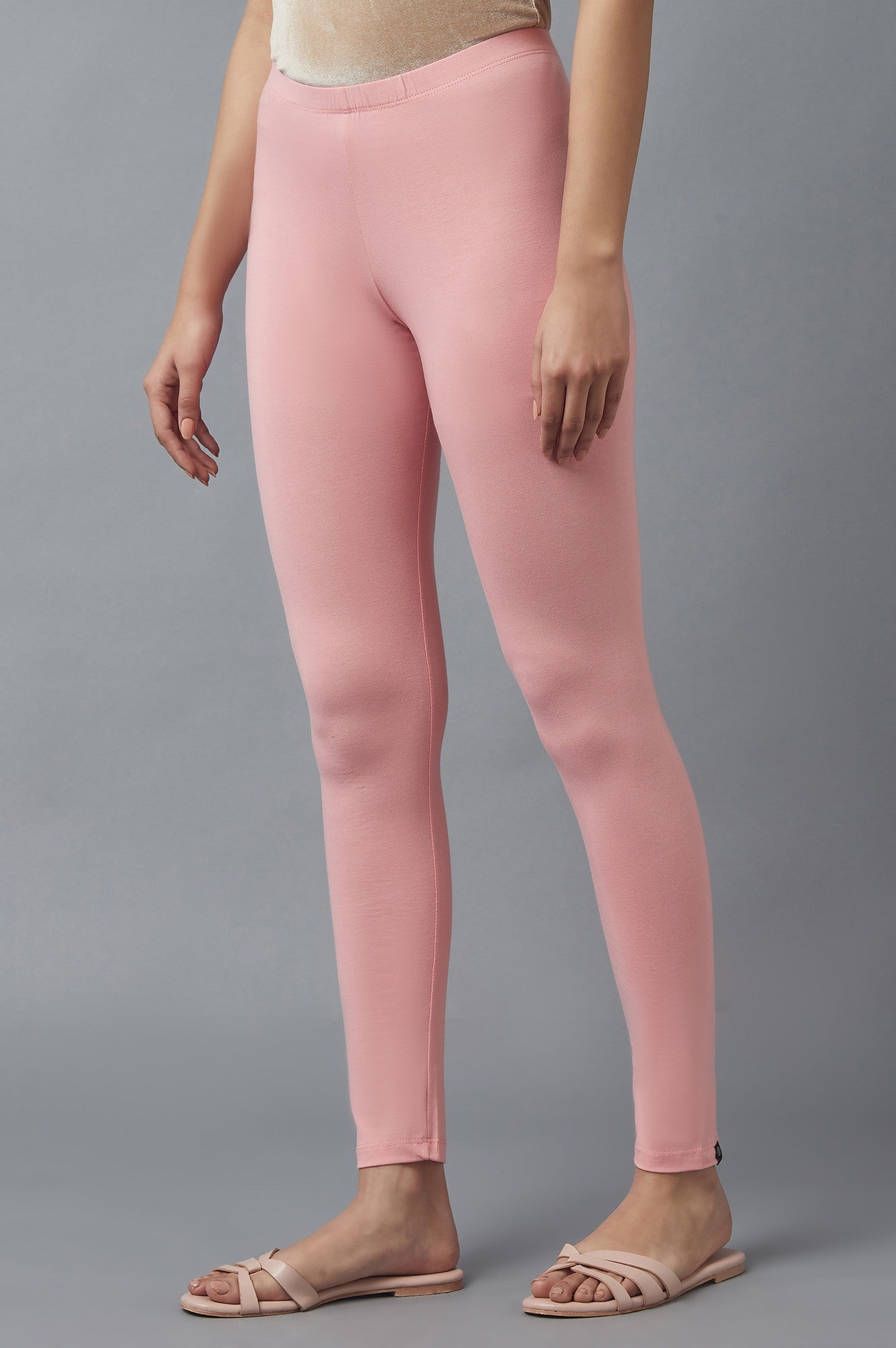 Pink Cotton Lycra Tights