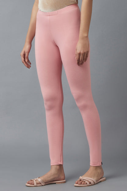 Pink Cotton Lycra Tights