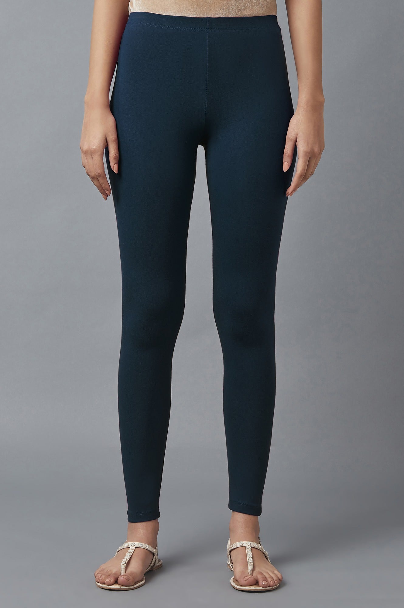 Blue Cotton Lycra Tights