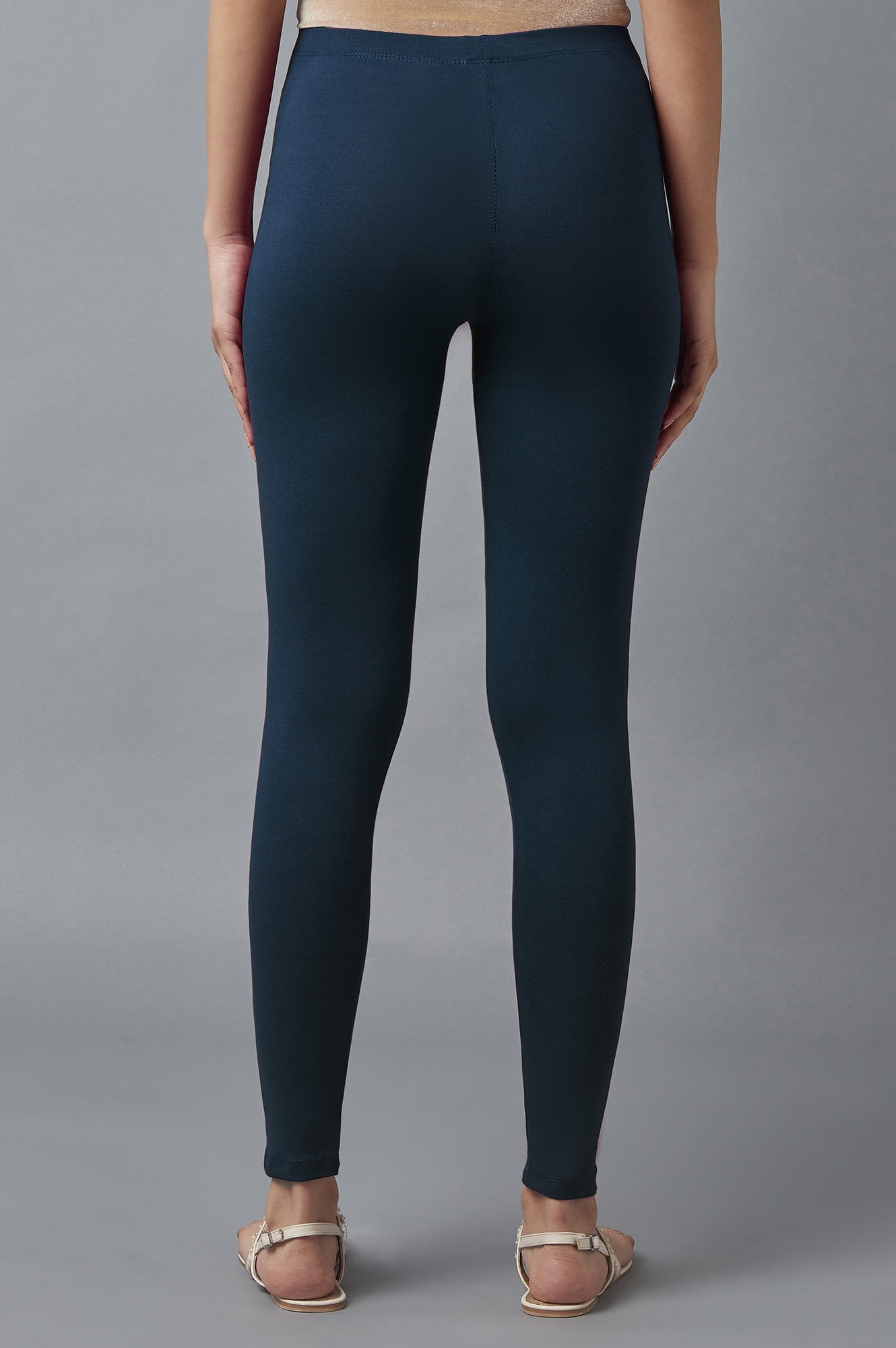 Blue Cotton Lycra Tights