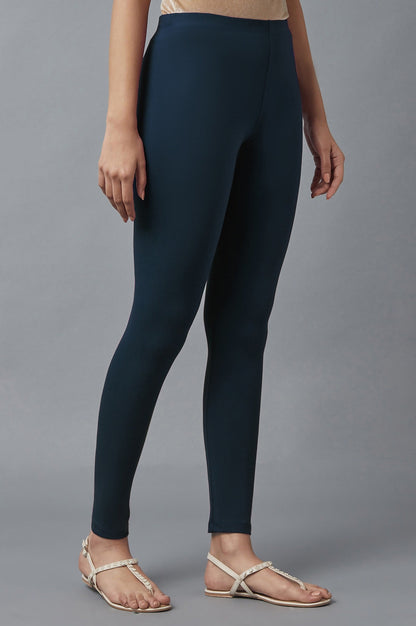 Blue Cotton Lycra Tights