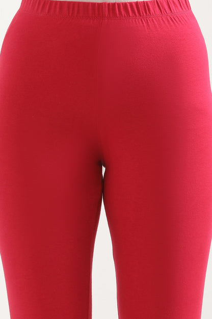 Red Cotton Lycra Tights