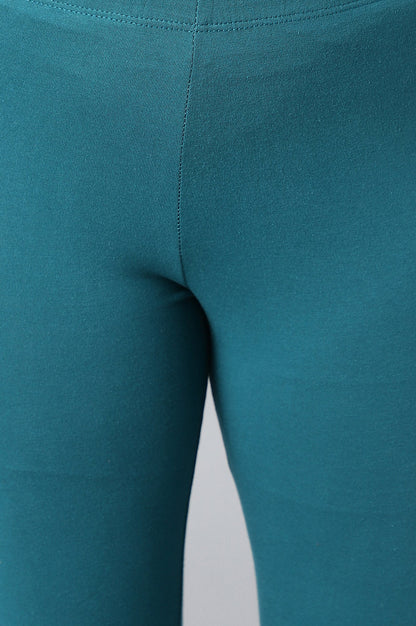 Teal Green Solid Tights