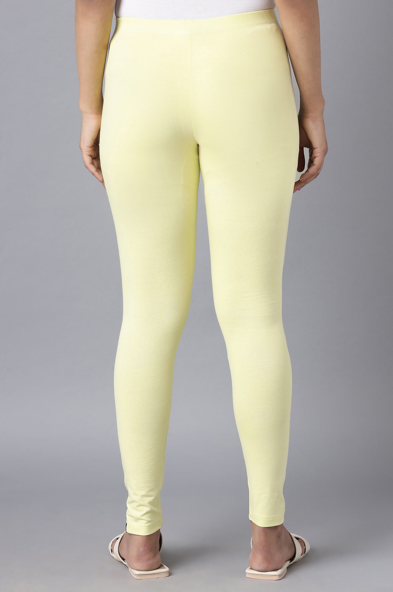 Yellow Cotton Lycra Tights