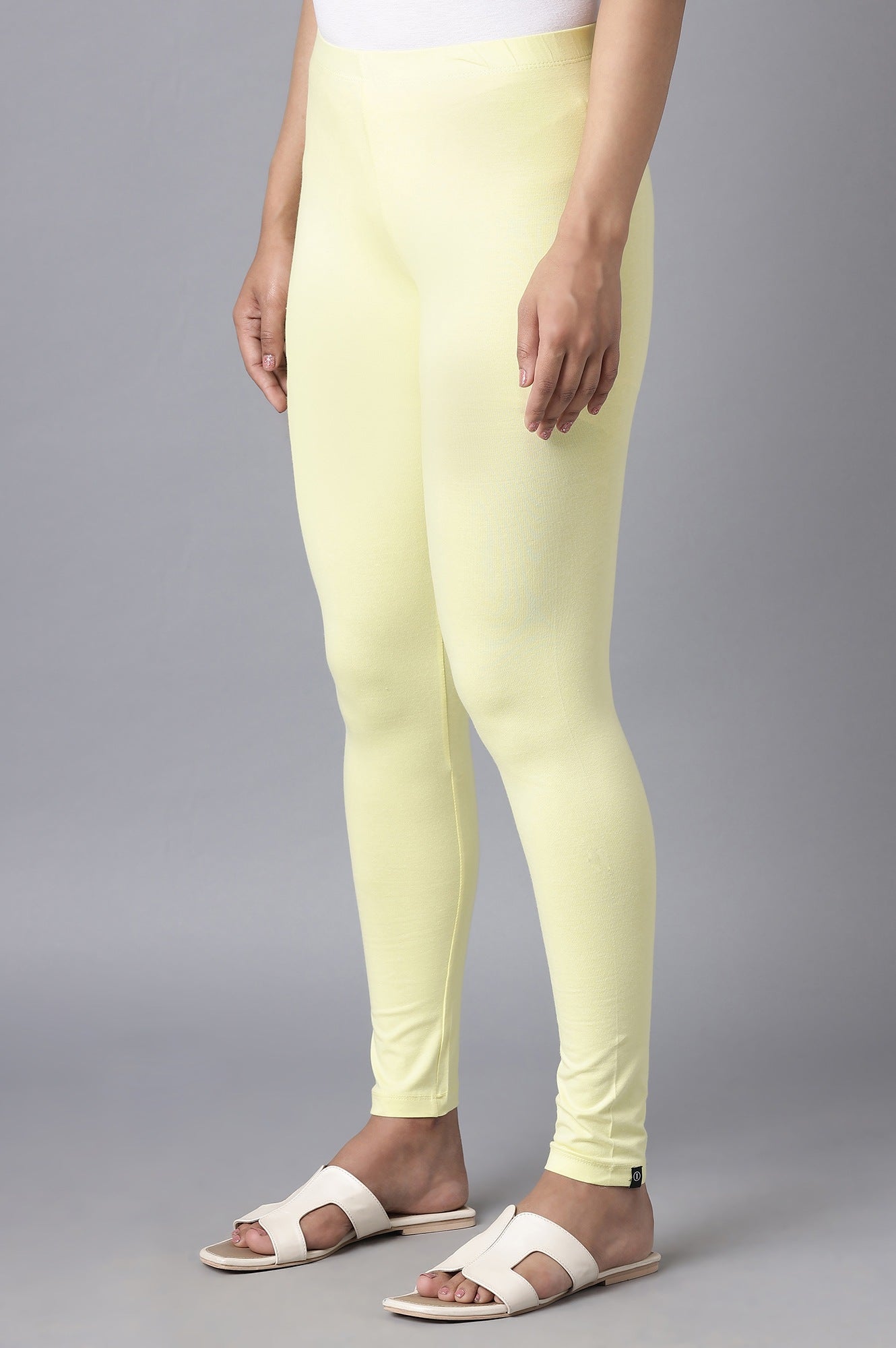 Yellow Cotton Lycra Tights