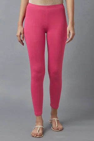 Pink Cotton Lycra Tights