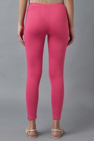 Pink Cotton Lycra Tights