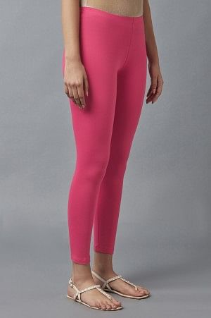 Pink Cotton Lycra Tights