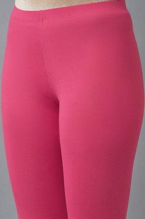 Pink Cotton Lycra Tights