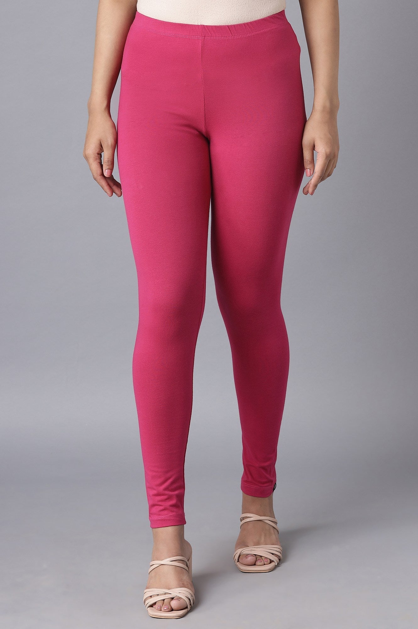 Pink Cotton Lycra Tights