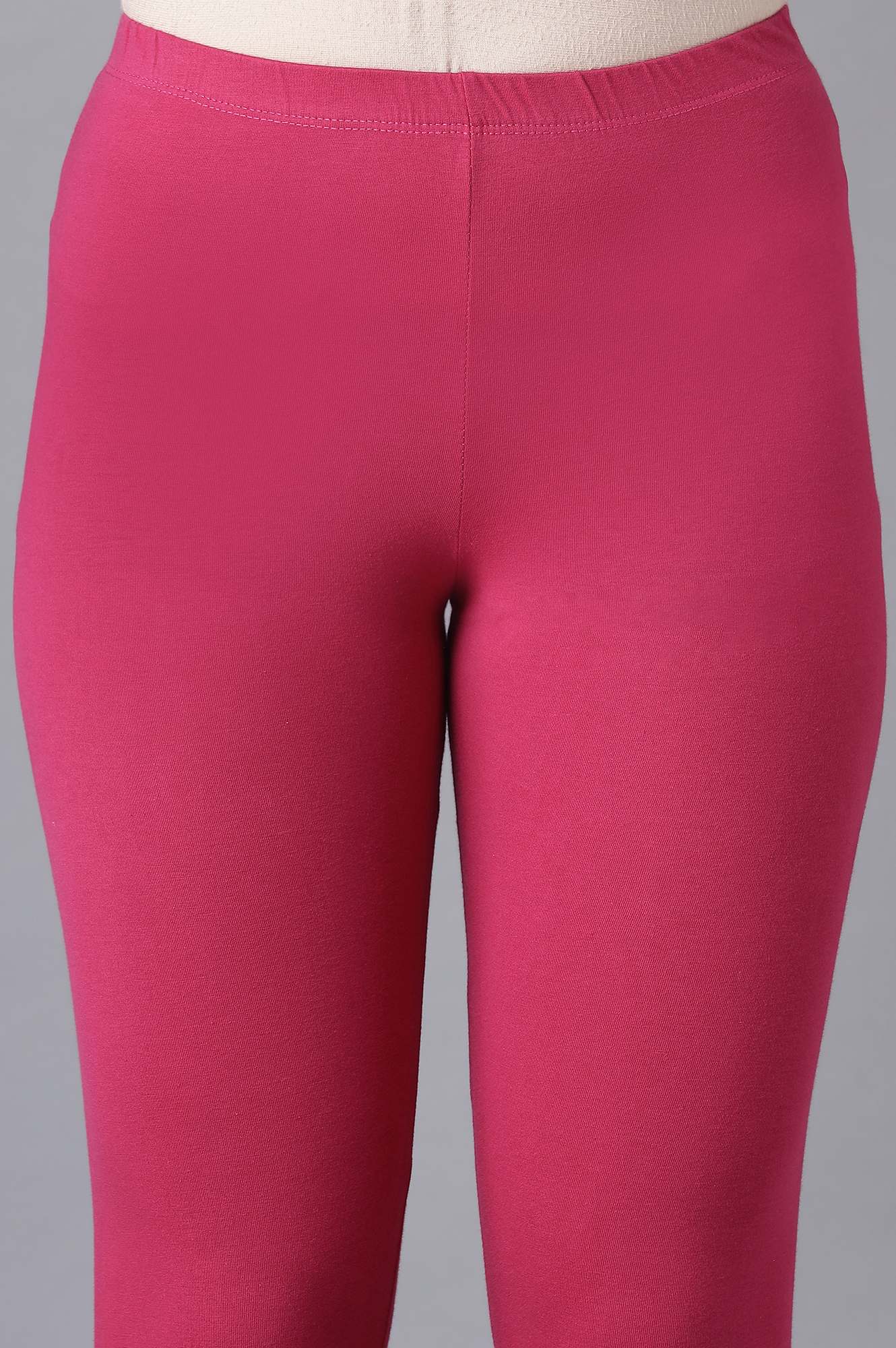 Pink Cotton Lycra Tights