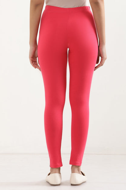 Pink Cotton Lycra Tights