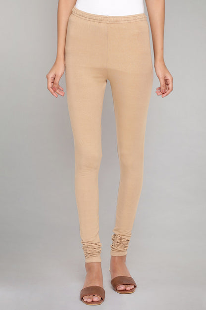 Pale Beige Knitted Churidar