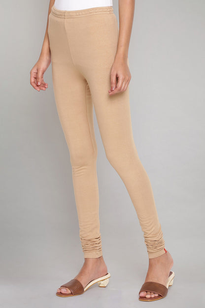 Pale Beige Knitted Churidar