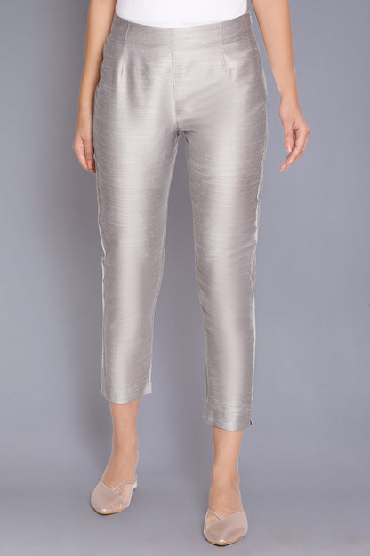 Silver Fitted Pants