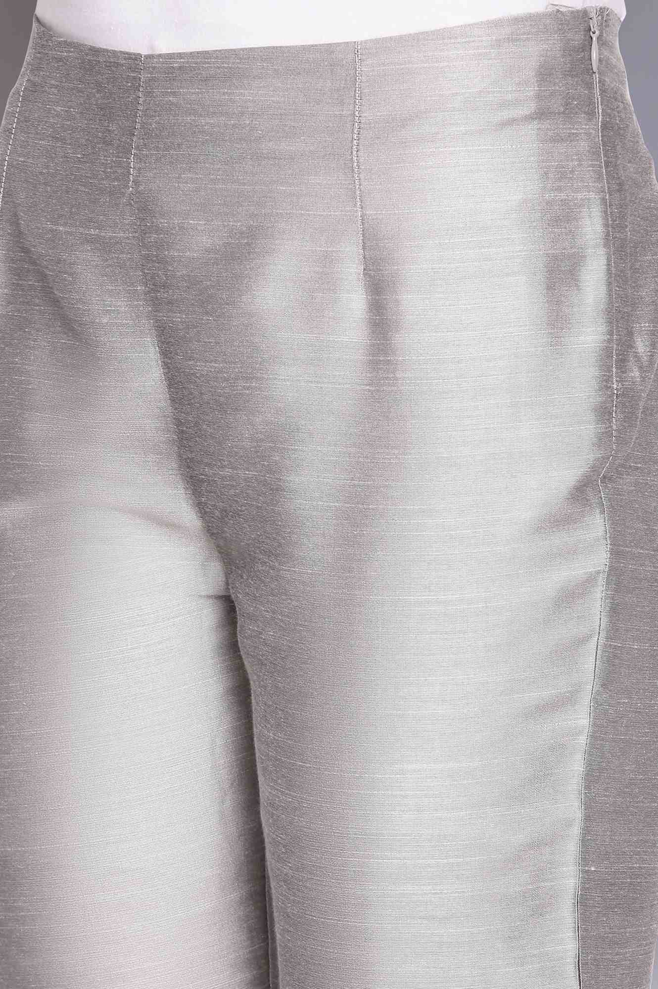 Silver Fitted Pants