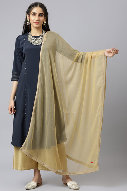 Golden Chiffon Dupatta with Sequin