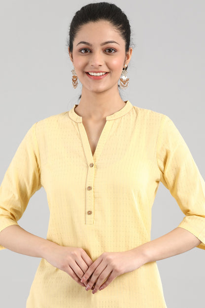 Yellow Casual Cotton kurta