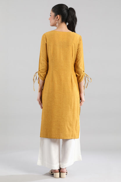 Mustard Yellow Cotton kurta