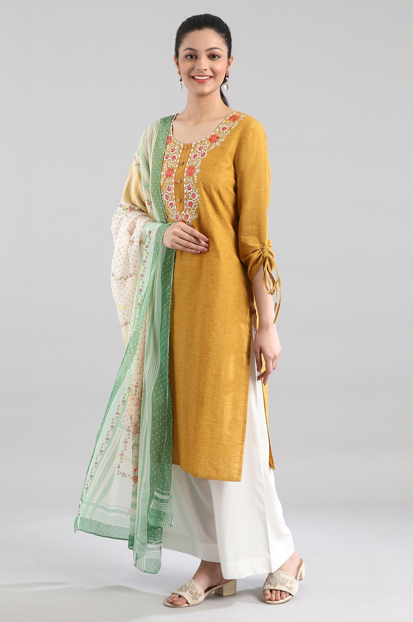 Mustard Yellow Cotton kurta