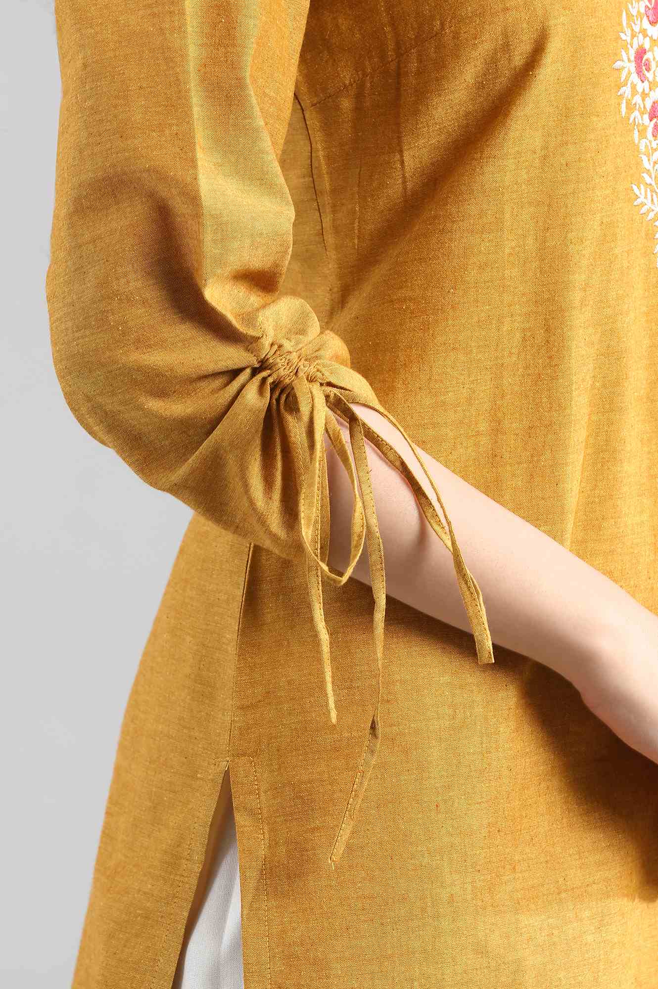 Mustard Yellow Cotton kurta