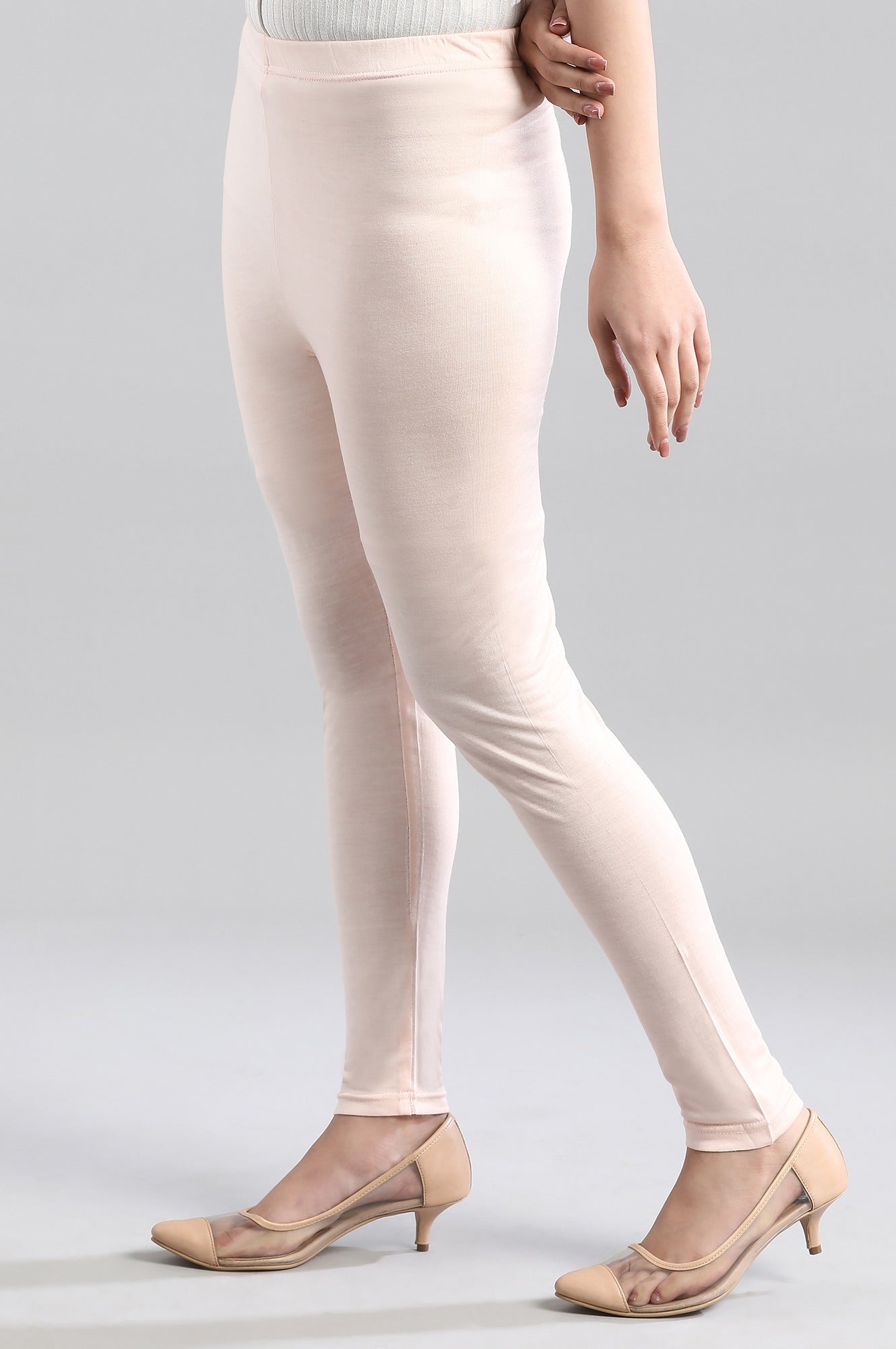 Soft Pink Slim Fit Tights