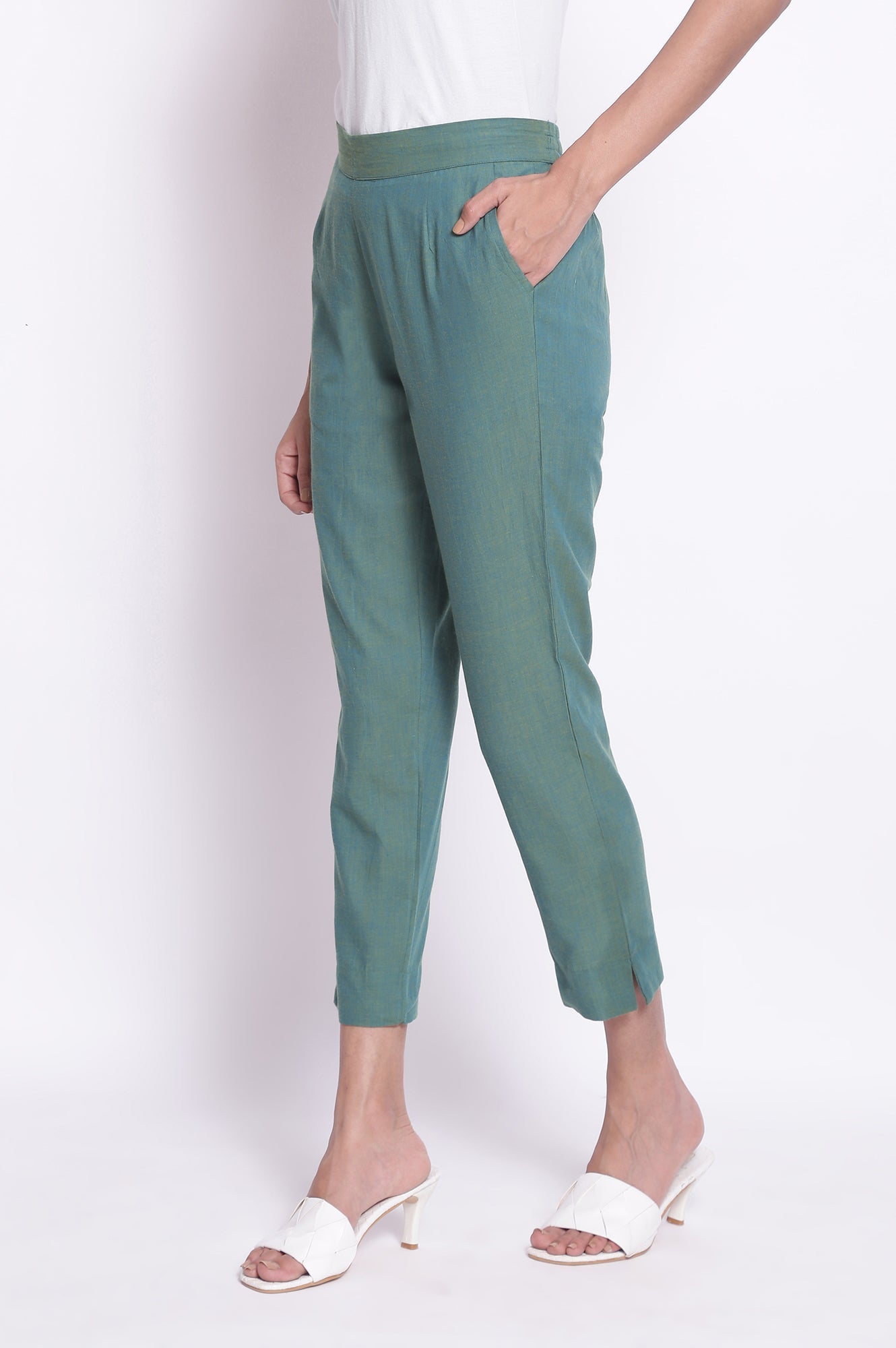 Green Indo-Western Trouser Pants