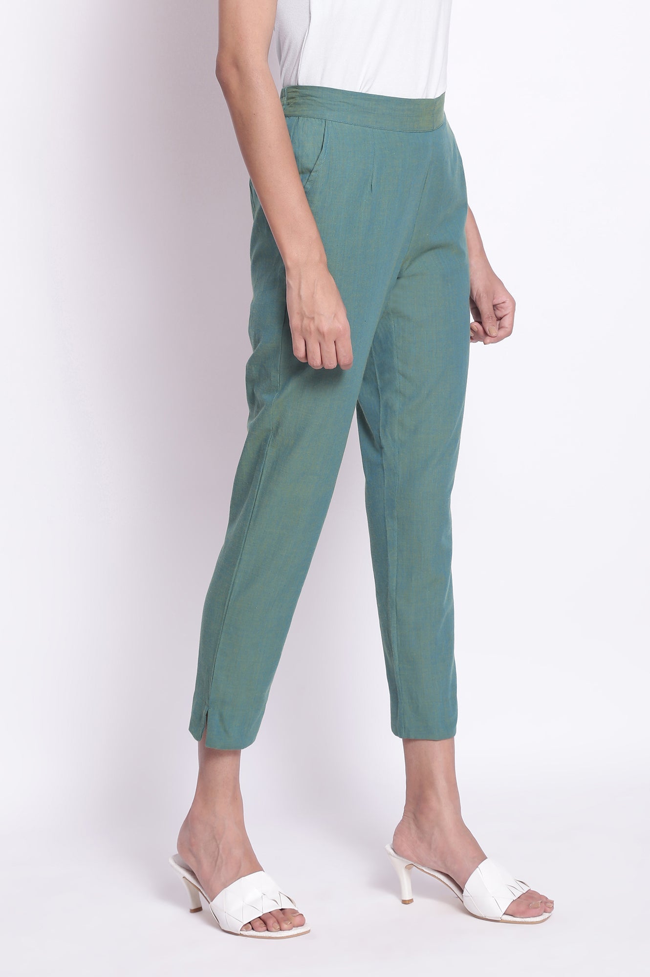 Green Indo-Western Trouser Pants