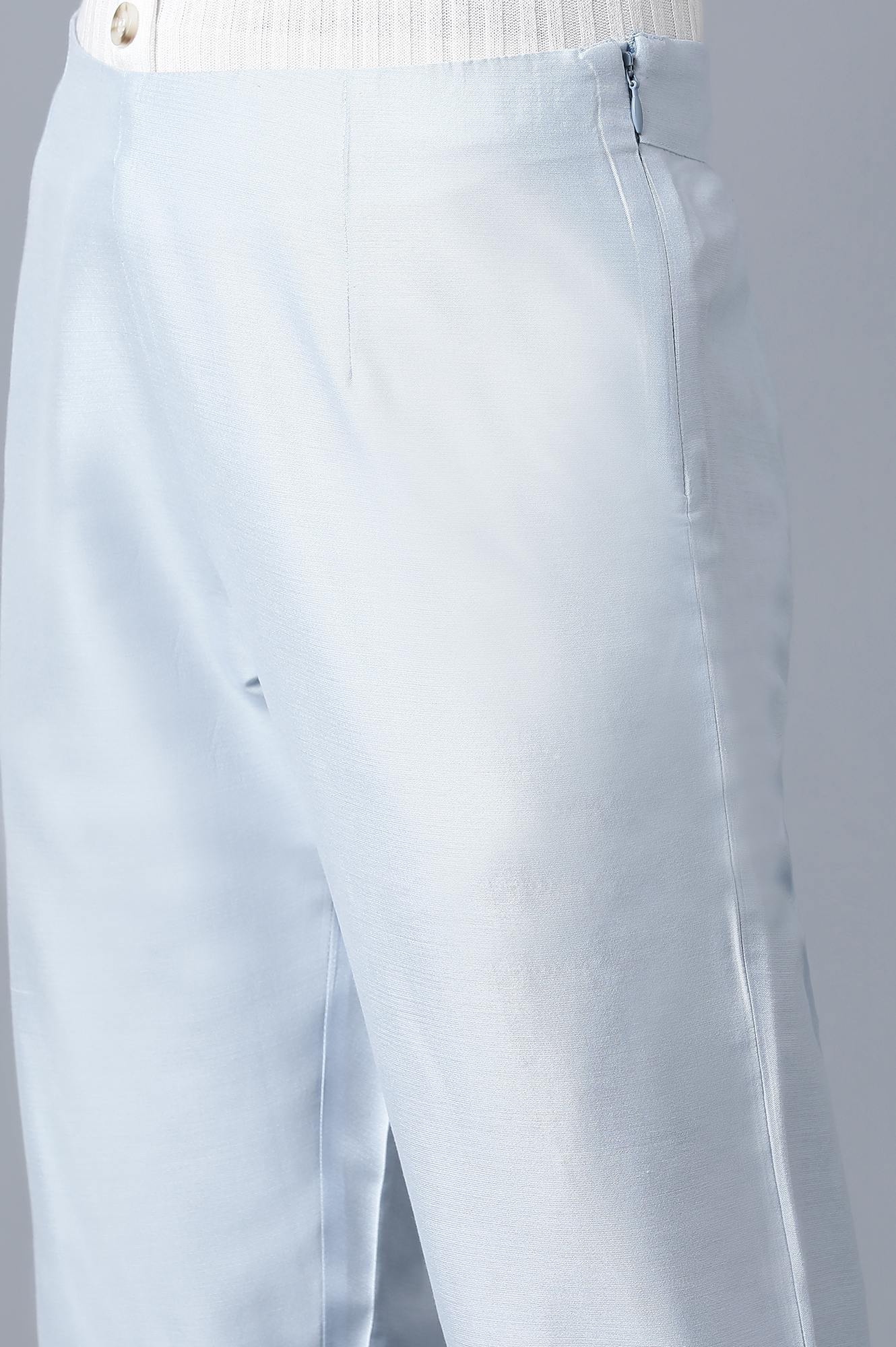 Powder Blue kurta-Slim Pants Set