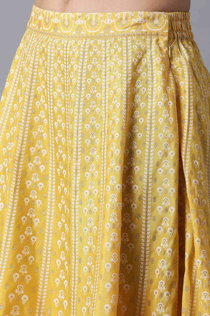 Mustard Top-Skirt-Drape Set