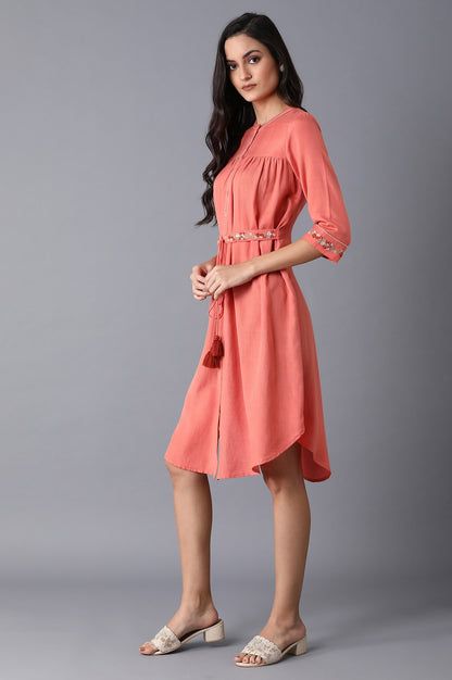 Raddish Pink Gathered Dress