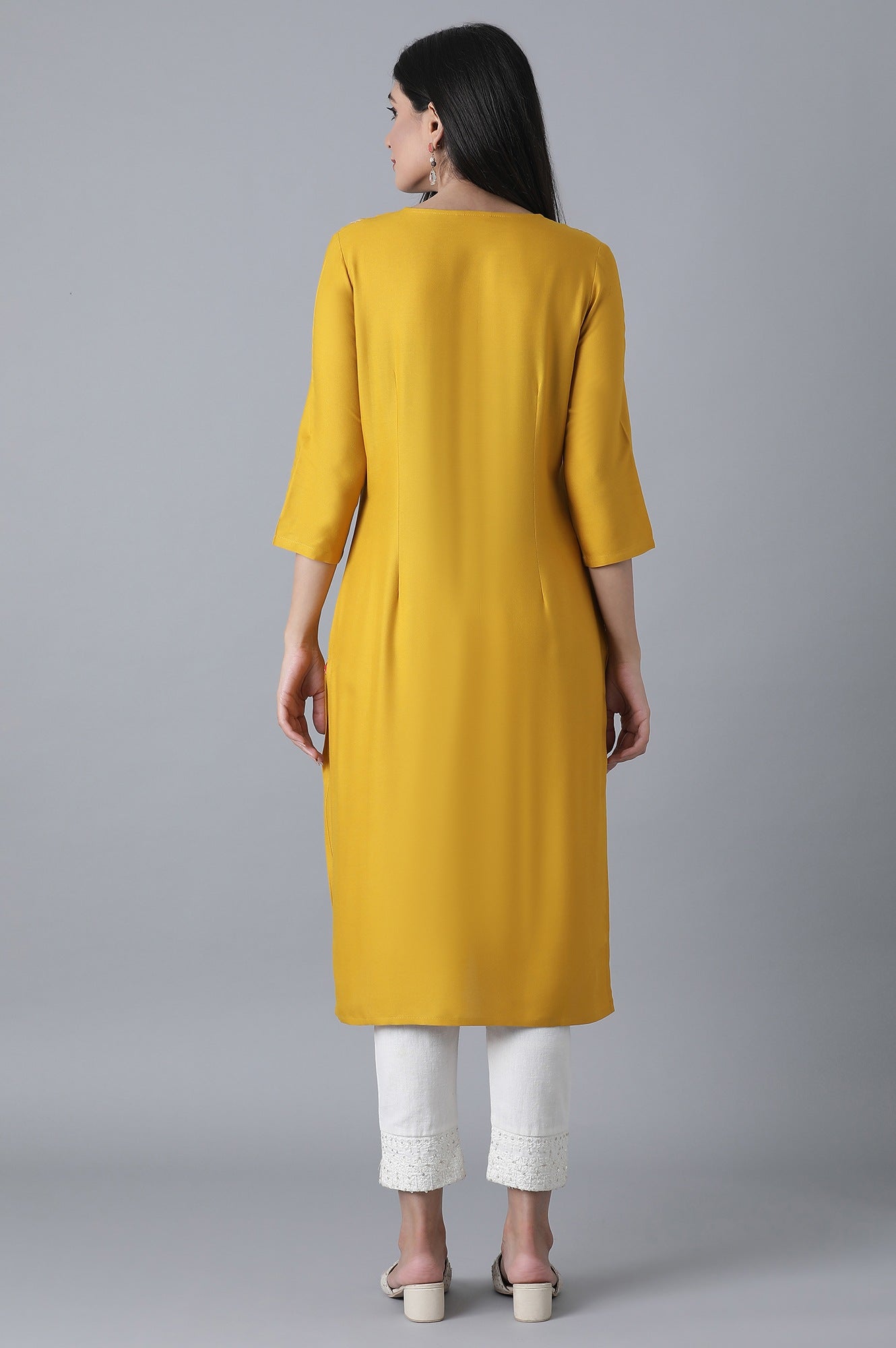 Ochre Yellow Straight kurta