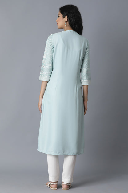 Sky Blue Khari Printed kurta