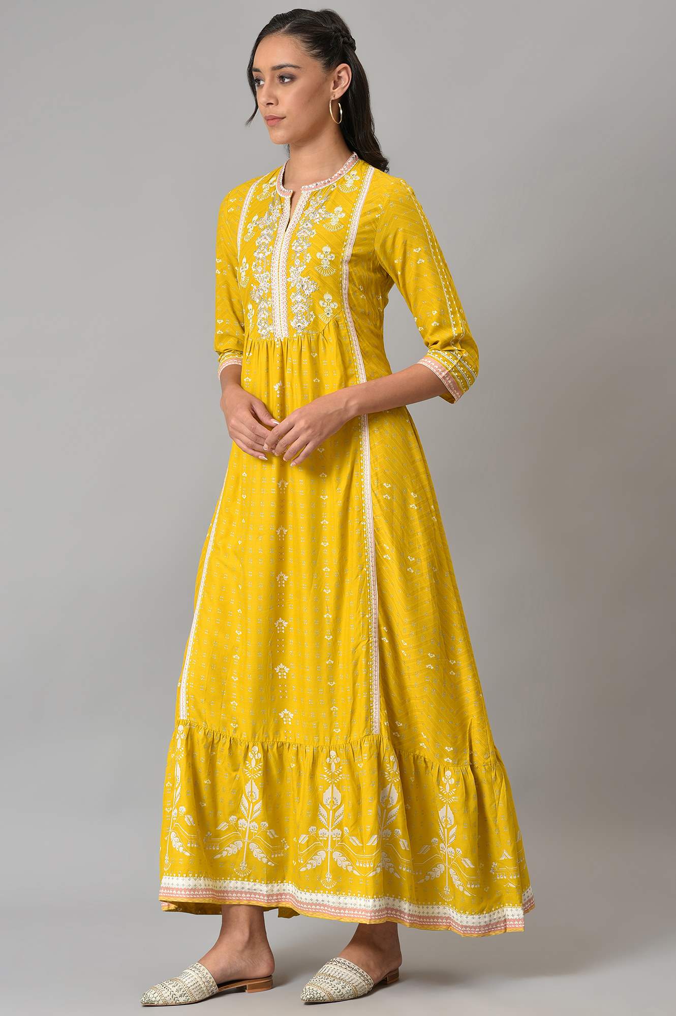 Yellow Gathered kurta