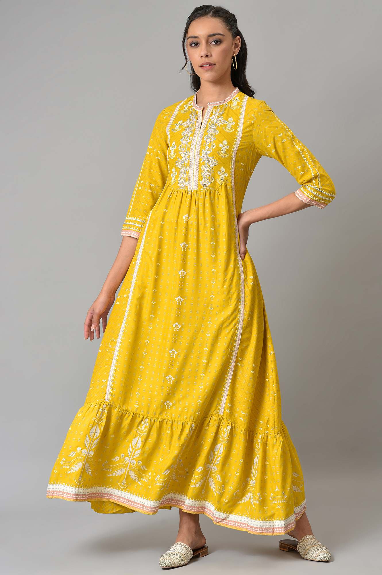 Yellow Gathered kurta