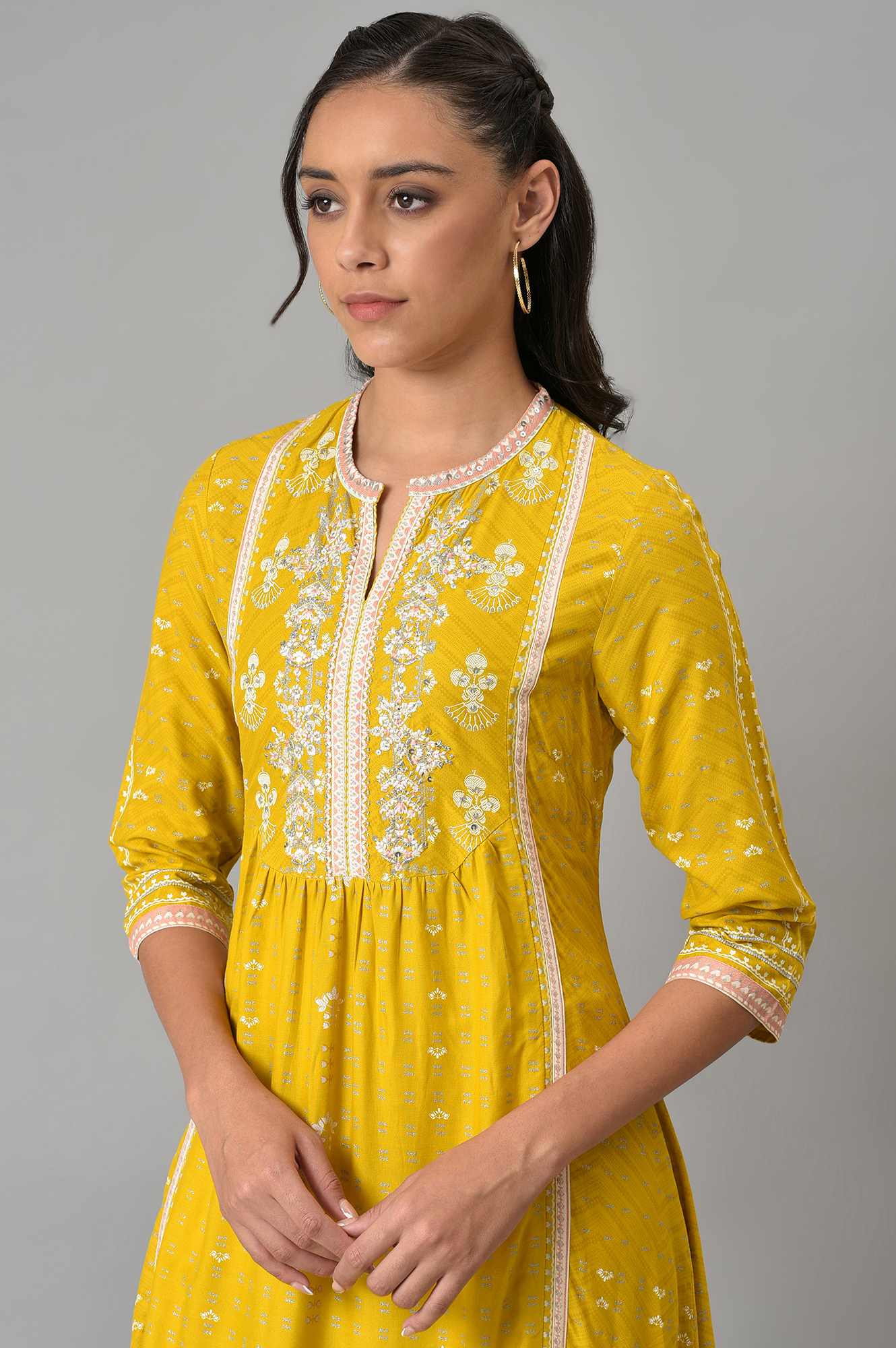 Yellow Gathered kurta