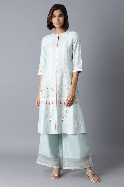 Mint Blue Chanderi kurta