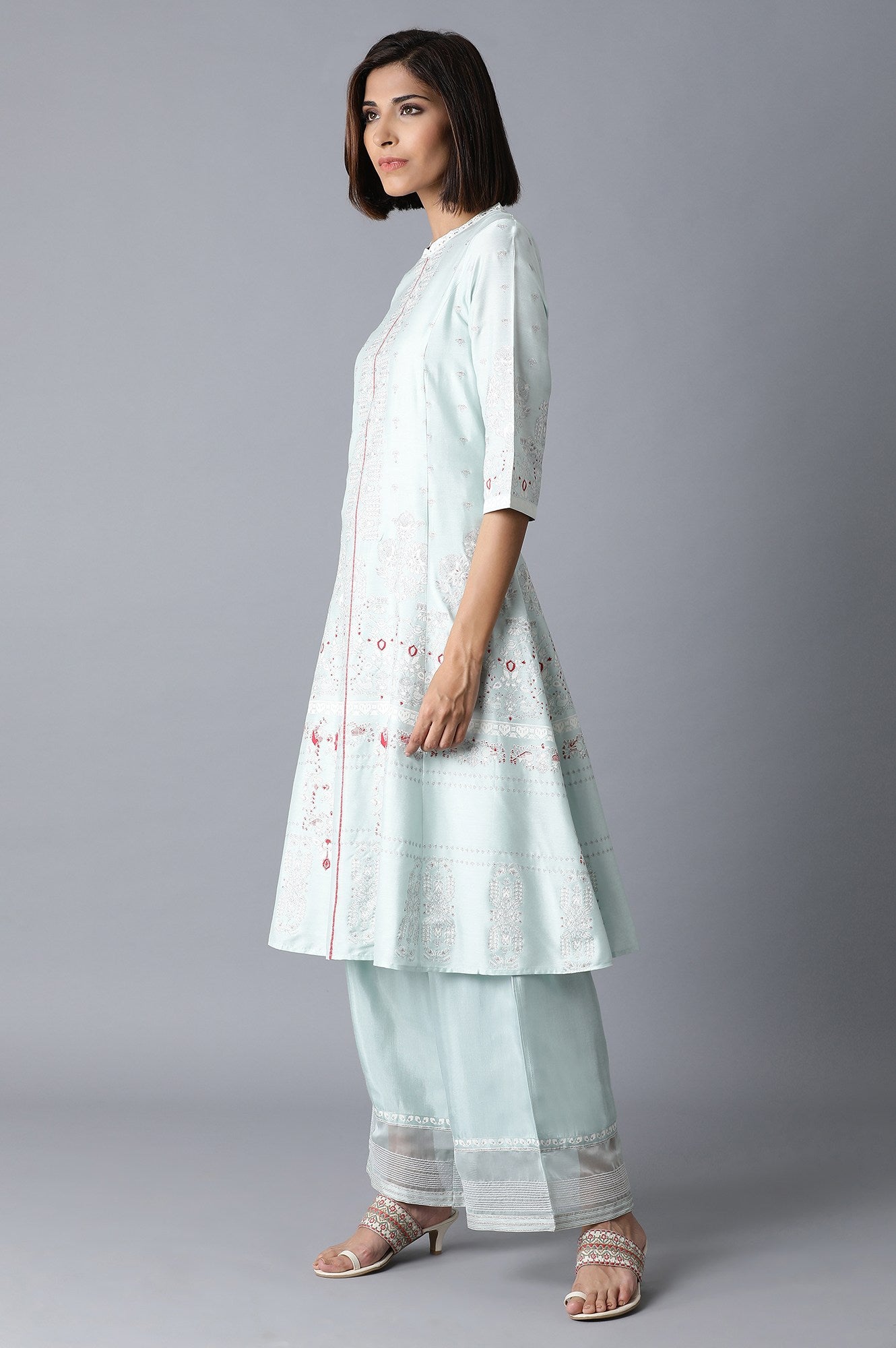 Mint Blue Chanderi kurta