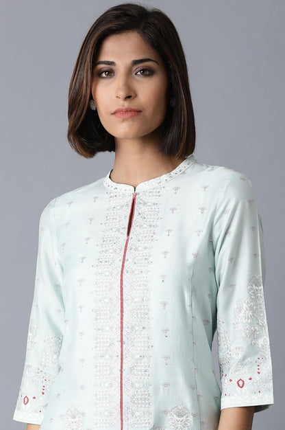 Mint Blue Chanderi kurta