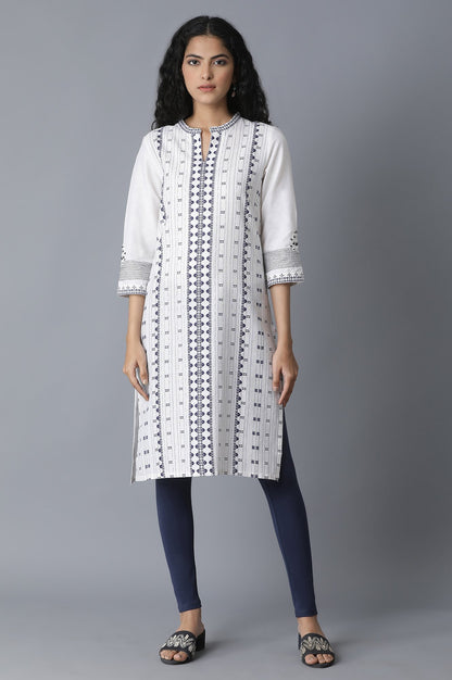 Ecru Printed Cambric kurta