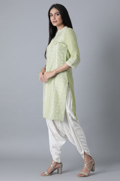 Green Printed Cambric kurta