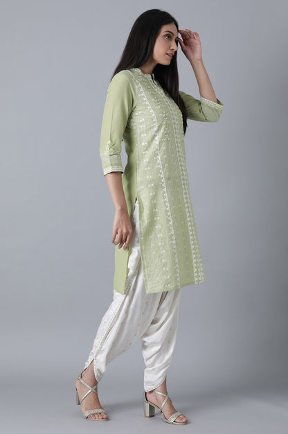 Green Printed Cambric kurta