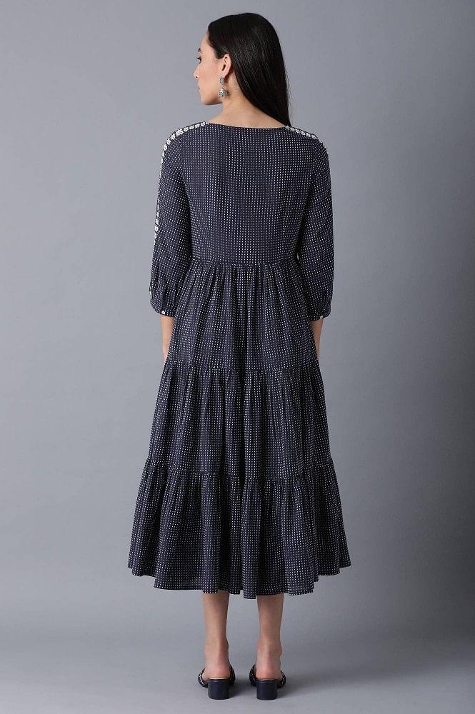 Blue Denim Tiered Dress - wforwoman