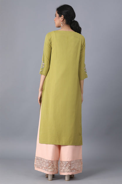 Pear Green Embroidered kurta