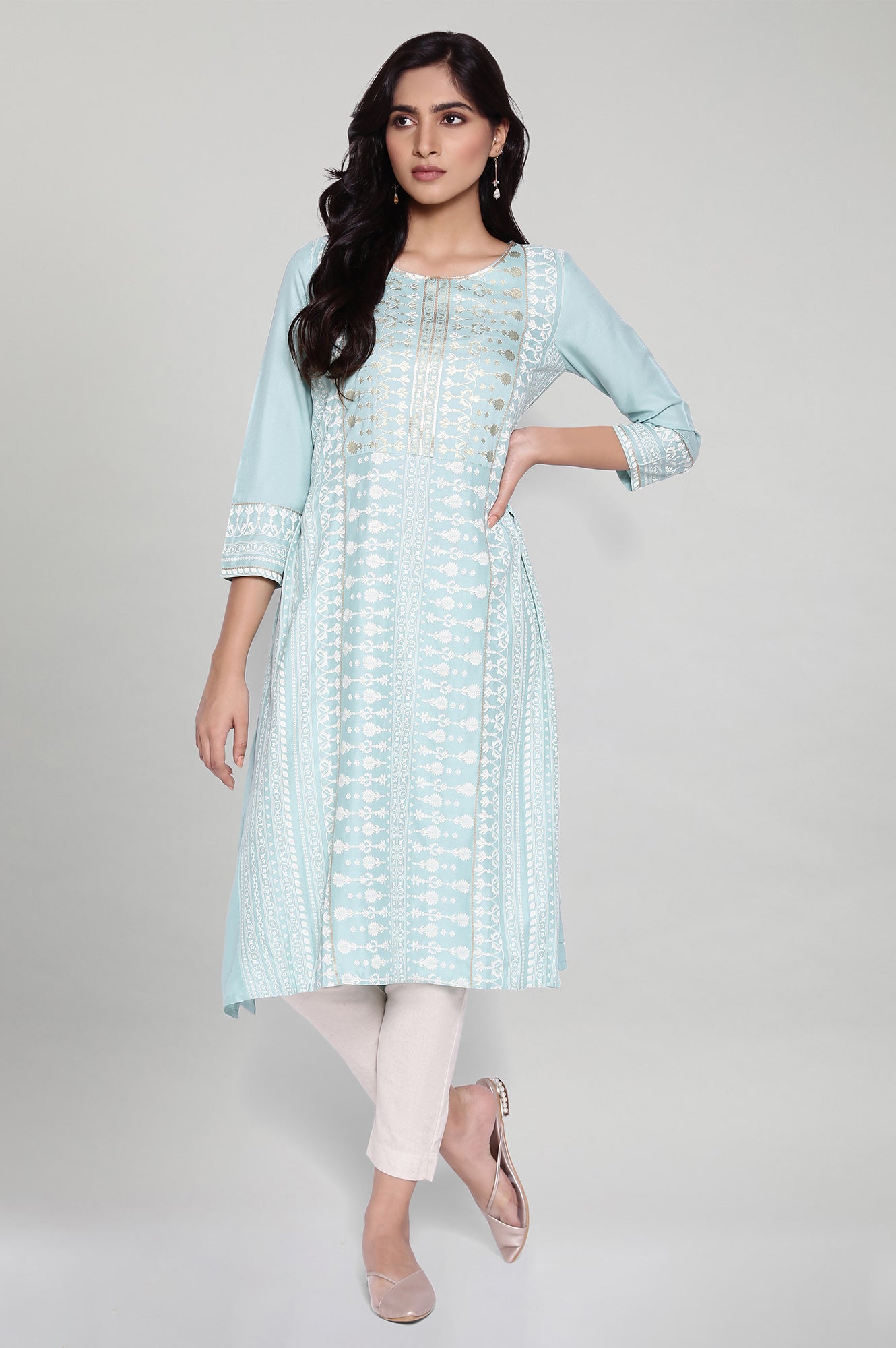 Mint Blue A-line kurta