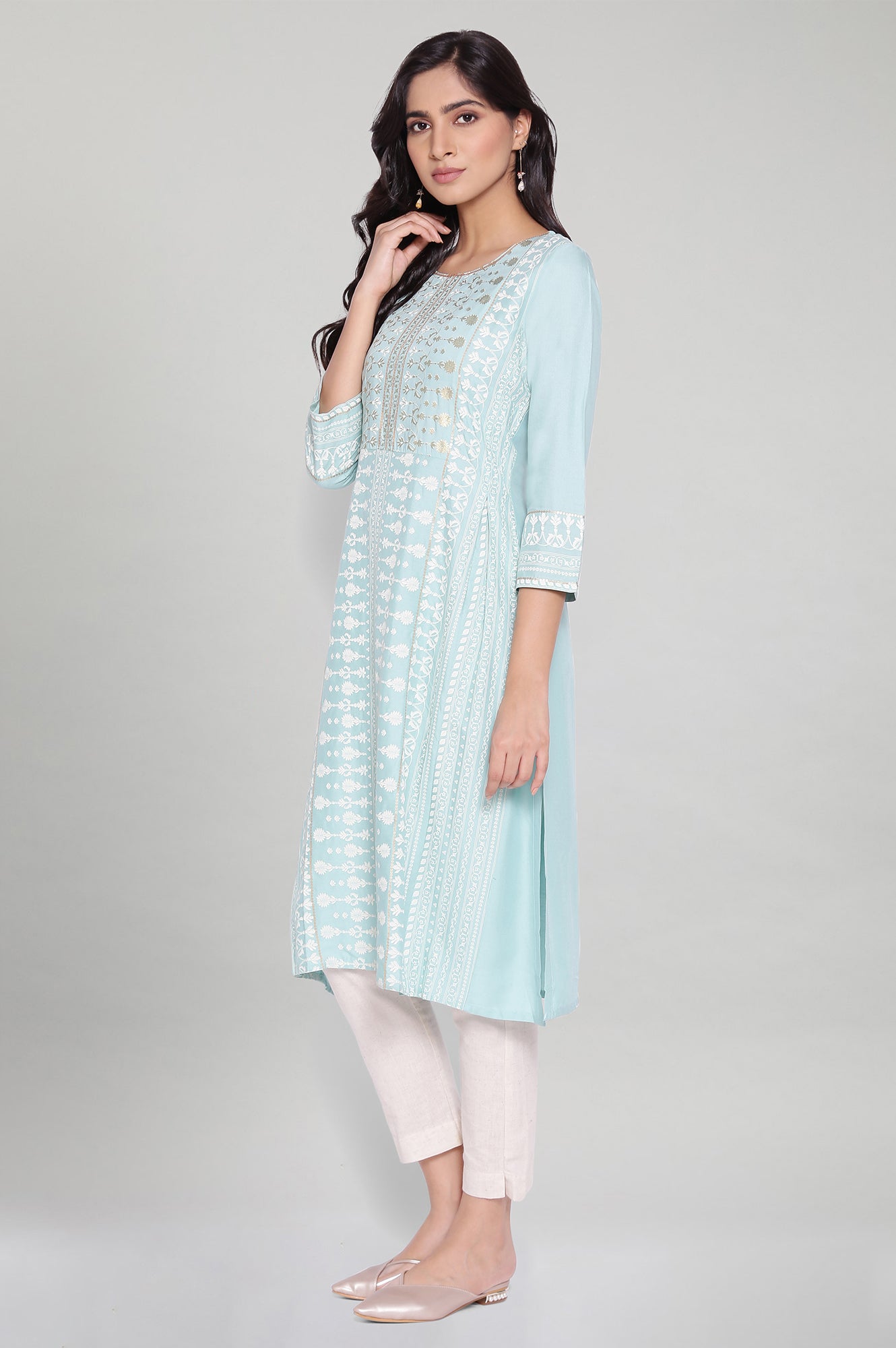 Mint Blue A-line kurta